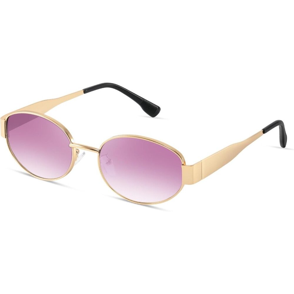 Women's Gold Purple Retro Sunglasses Classic Trendy Polarized Protection Eyewear